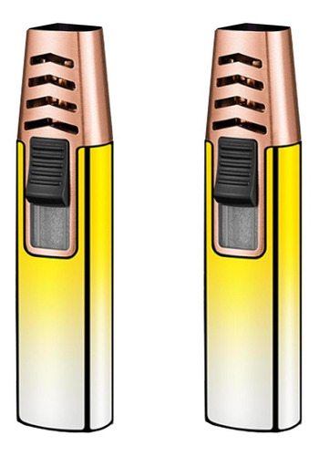 Mechero De Gas Butano Rellenable, Mxylw-002, 2 Pzas, Amarill