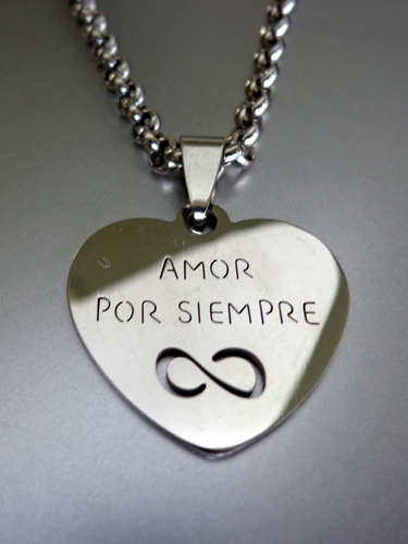 Corazon Del Amor Infinito En Acero Quirurgico Con Cadena