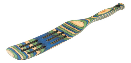 Island Bamboo Pakkawood Spurtle Ranurado 13  Pavo Real