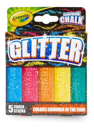Tizas Lavables Para Exterior Glitter Crayola T Oficial X5 Co