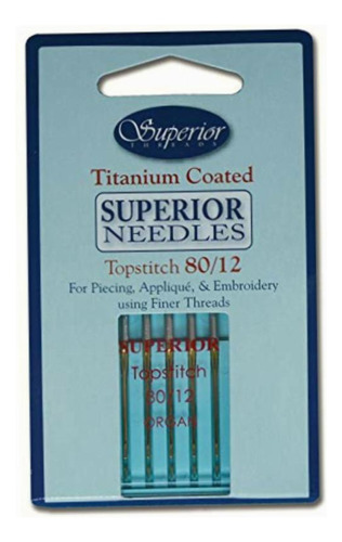 Superior Threads Agujas De Punto 80/12, 132-80/12-azul Color Azul