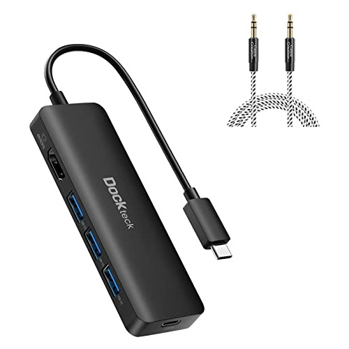 Dockteck Usb Hub Hdmi Entrega Energia Puerto Dato Cable