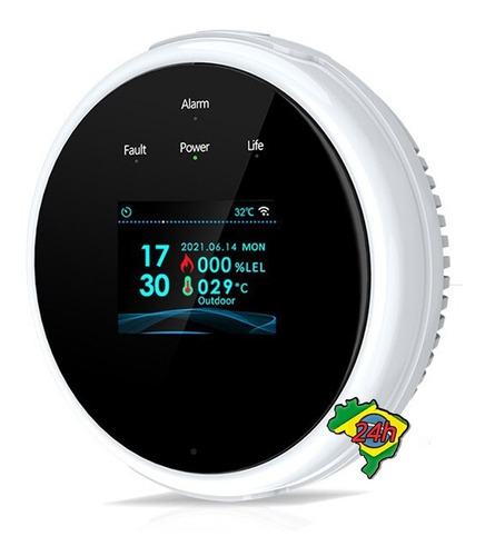 Detector Vazamento Gás E Temperatura Wifi Via App Alarme Onl