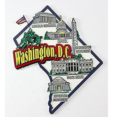 Washington Dc Mapa Y Puntos De Referencia Collage Fridge Col