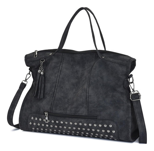 Amviks Punk Frosted Bolso De Mano For Mujer Con Remaches [u]