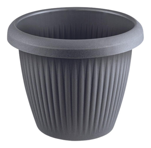 Vaso De Flor Plástico Gg S/prato 19,6 L Moderno Decorativo Cor Cinza concreto