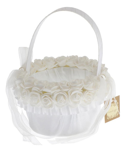 Cesta De Niña De Boda Rústica Con Lazo De Encaje De