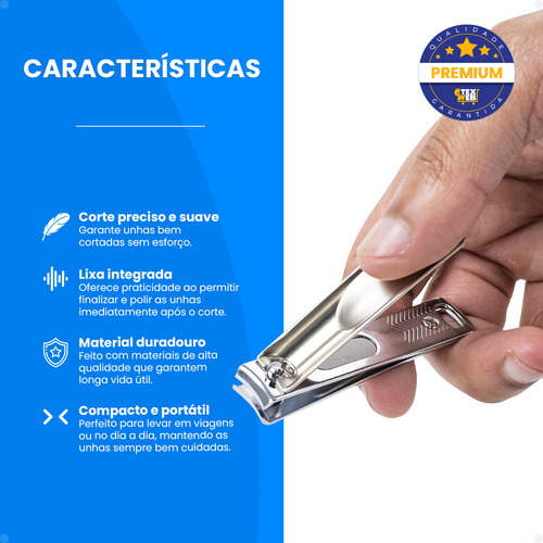 Kit De Alicate De Unha Cortador C/ Lixa Corta Unhas Grossas