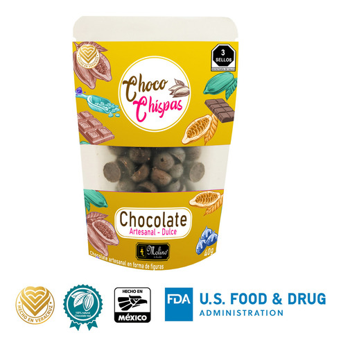 Chispas De Chocolate Dulce Molino De Chocolate 10 Pz