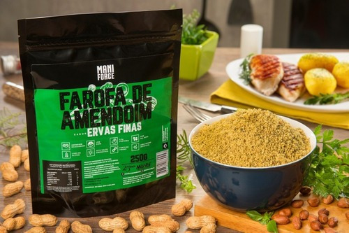 Imagem 2 de 3 de Farofa Fit De Amendoim Sabor Ervas Finas - 250g