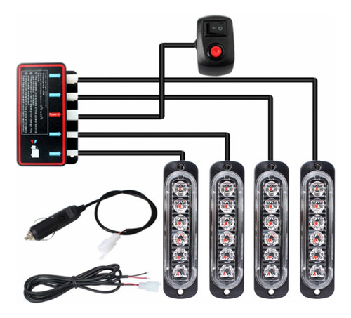 Estroboscopios De 6 Led, 4 Unidades, Luz Estroboscópica De 1