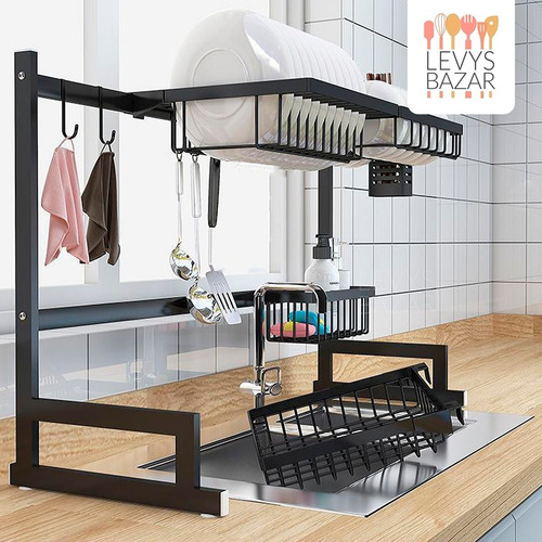 Imagen 7 de 9 de Escurridor Secaplatos Bacha Acero Inoxidable Grande 85cm