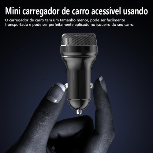 Carregador Veicular Turbo Rápido Carro Automotivo Para Samsung iPhone Celulares Usb E Tipo C