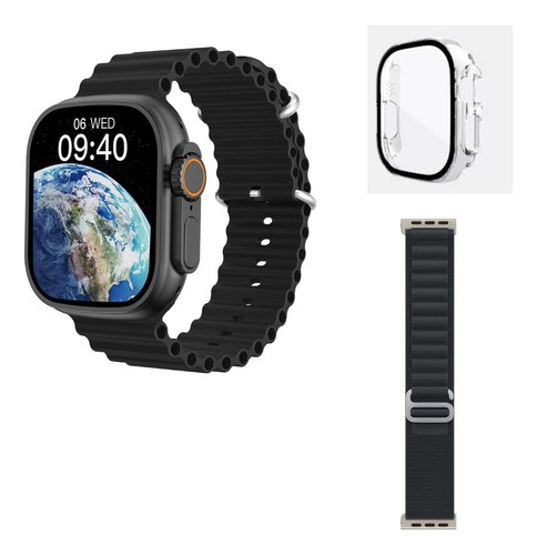 Smartwatch W68 Ultra Plus Série 8 49mm Capa+ Pulseira Extra Cor Da Caixa Preto