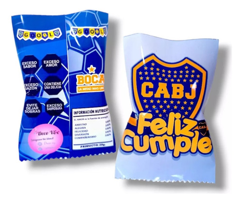 Bolsitas Sorpresitas Snack Boca Junior Personalizada X12 Uni