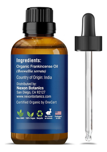 Nexon Aceite Esencial Olíbano Incienso Orgánico Puro 30ml