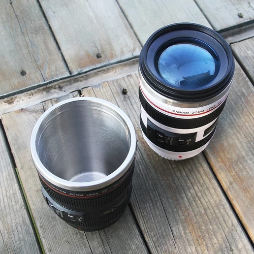 Pocillo Mug Tipo Lente Camara Térmico