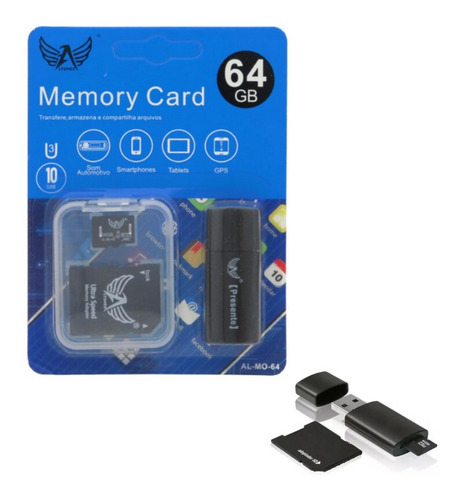 Cartão De Memória 64gb + Adaptdor Sd + Pen Drive Altomex 