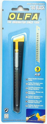 Imagem 2 de 5 de Estilete 9mm Profissional Olfa 180 Black Precisão Metal