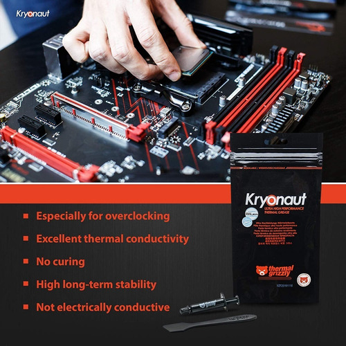 Imagen 6 de 6 de Pasta Térmica Thermal Grizzly Kryonaut 12.5 W 11 G Extrema!