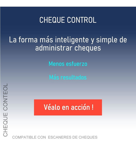 Software Cheque Control: Tu Gestión De Cheques Promo X 1 Mes