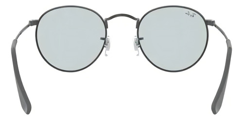 Anteojos de sol Ray-Ban Round Solid Evolve talle Standard armazón polished gunmetal y lente light blue/dark violet