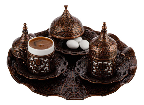 Juego Completo De Café Turco Cobre 12 Piezas.