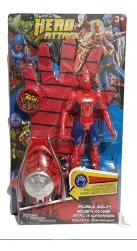 Guante Lanzador De Discos Y Muñeco De Spider Man Para Niños