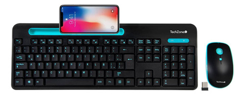 Techzone Teclado Y Mouse Inalámbrico Plug & Play Con