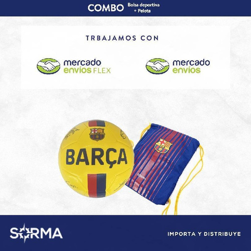 Imagen 3 de 5 de Combo Pelota N5+botinero Mochila Deportiva Barca Lic Oficial