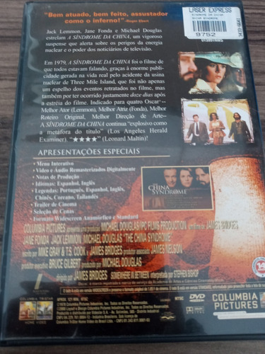 Dvd A Síndrome Da China Dir. Michael Douglas C/ Jane Fonda (Usado)