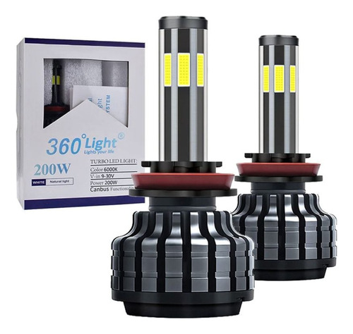 Par De Bombillos Led H4 20000 Lúmenes 6000k 200w