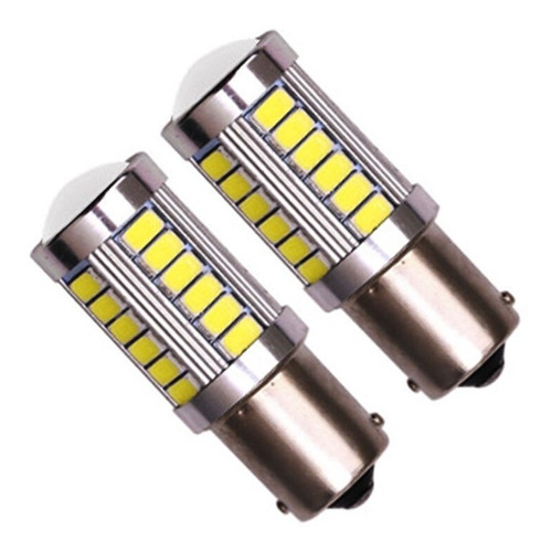 2 Bombillos Led 1156 1 Contacto 33led Retroceso Cruce Blanco