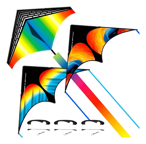 Large Rainbow Beach Delta Kites For Adults And Kid Ages 4-8 