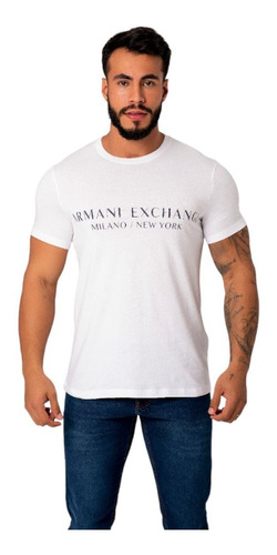 Camiseta Masculina Armani Exchange Slim Logo Silkada C/nfe