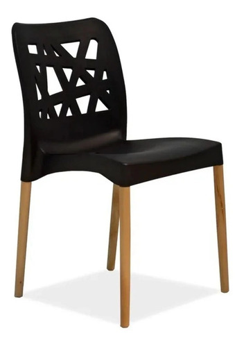 Silla De Diseño  Sit Mobili Patas Madera Negra 323 Franca