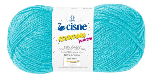 Lana Cisne Rendidora Jumbo X 5 Ovillos - 500gr Por Color Color Aguamarina 06010