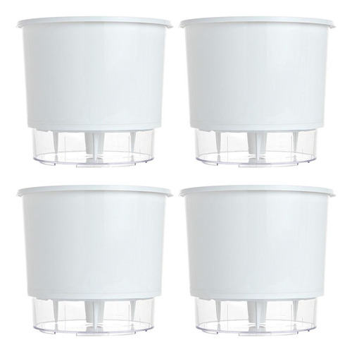 Vaso Raiz Autoirrigável 16x14 Branco Kit 4 Unidades