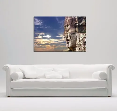 Cuadro 20x30cm Buda En Piedra Camboya Budismo Zen Paz