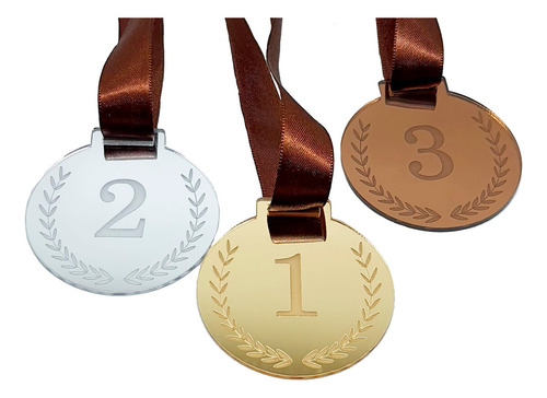 Medalha Campeão Premiação 1 2 E 3 Lugar Espelhada 7 Kits