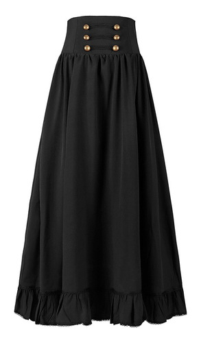 Falda Negra Larga Aesthetic Goticas Clásico Edad Media