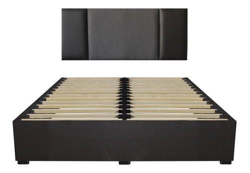 Cama Recamara - Base Box Cabecera Roma Chocolate King Size