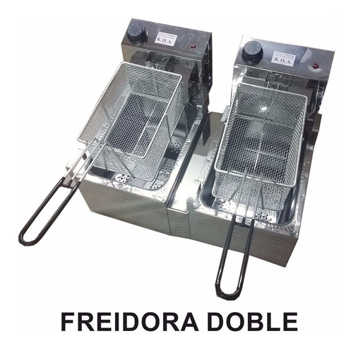 Freidora Electrica Doble Canasto 16 Lts Roa Acero Inoxidable