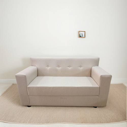 Sillón 2 Cps P/ Departamento Eco Cuero O Chenille Rustic Elección Liso