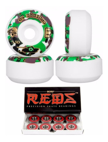 Rodas Moska 60mm Rock 53d + Rolamento Redbones Skate Orig.