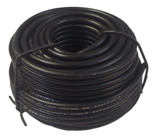 Cable Automotriz Nro 10awg 105°c 600v Negro 20mts Cablesca