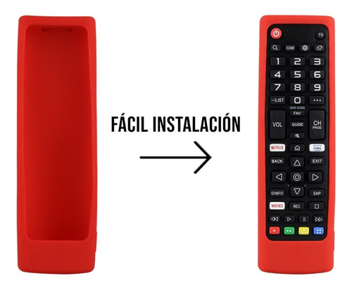 Funda Para Control LG Akb75095307 Smart Tv Case Silicon Color Rojo