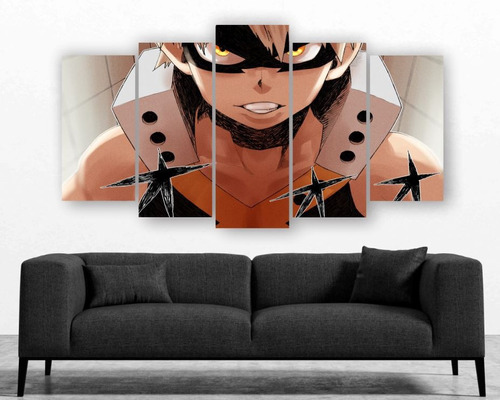 Set De 5 Cuadros Decorativo My Hero Academia Bakugo Arte 01