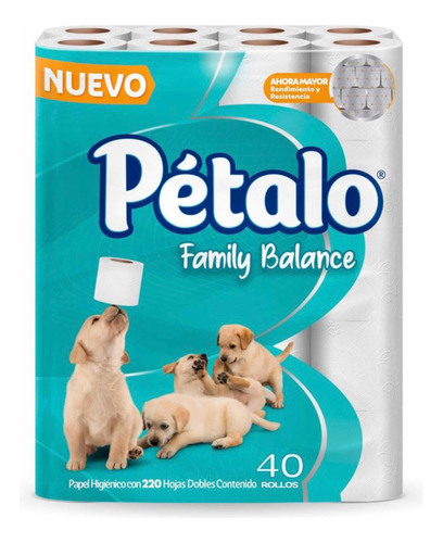 Papel Higiénico Petalo Family Balance 40 Rollos Envio Gratis