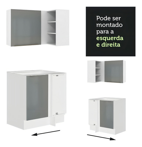 Madesa Cocina Integral Esquinero 546cm Lux Blanco/gris 01
